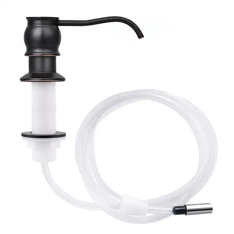 Samodra Liquid Soap Dispenser – Brass Pump Head with Extension Tube, Black Metal Check Valve for Kitchen Accessories