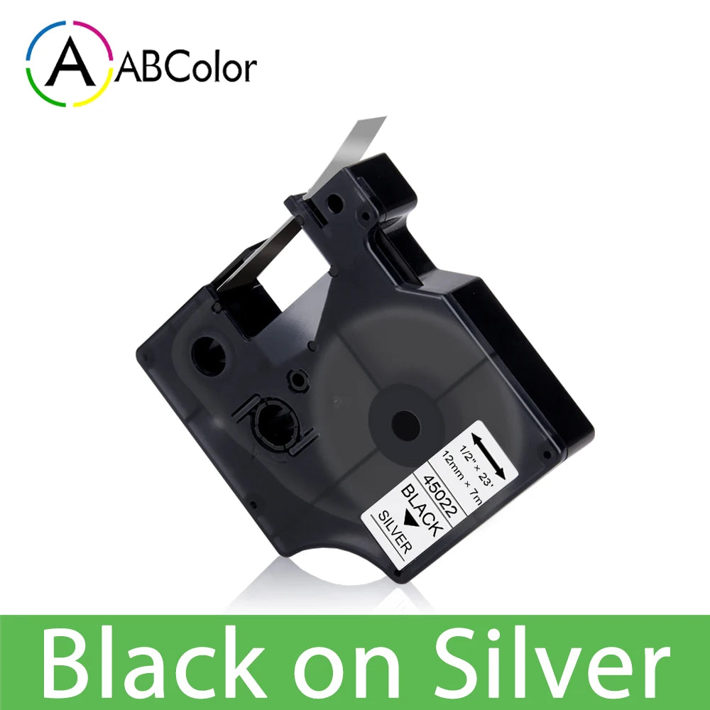 12mm Black on White Label Tape Cartridge Compatible with Dymo LabelManager 160 & 280