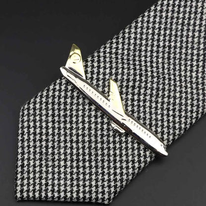 Men’s Stainless Steel Tie Clip - Car Airplane Fork Spoon Shape Necktie Pin Gift Accessory
