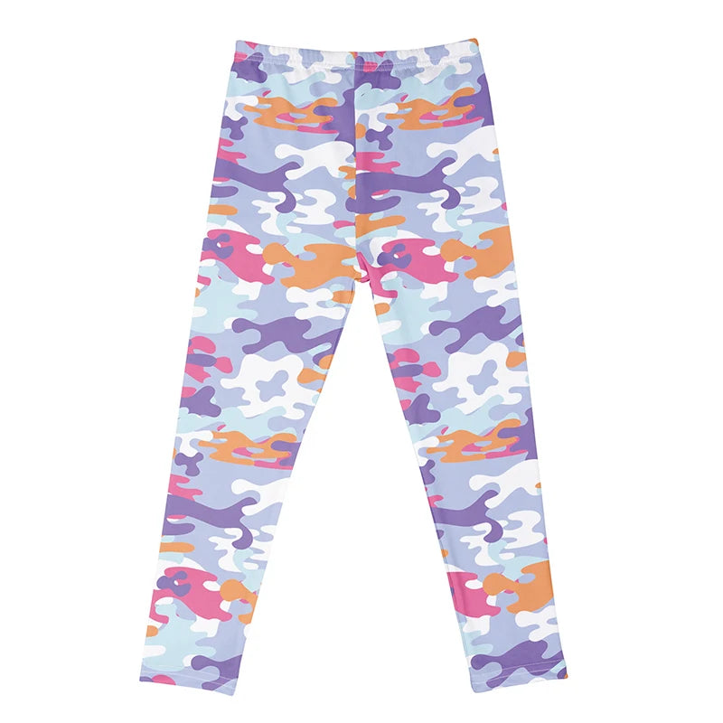 Kids Girls Cartoon Print Leggings – Soft Milk Silk Casual Stretch Sports Pants for Baby Girls Comfortable Trousers 4–12Y