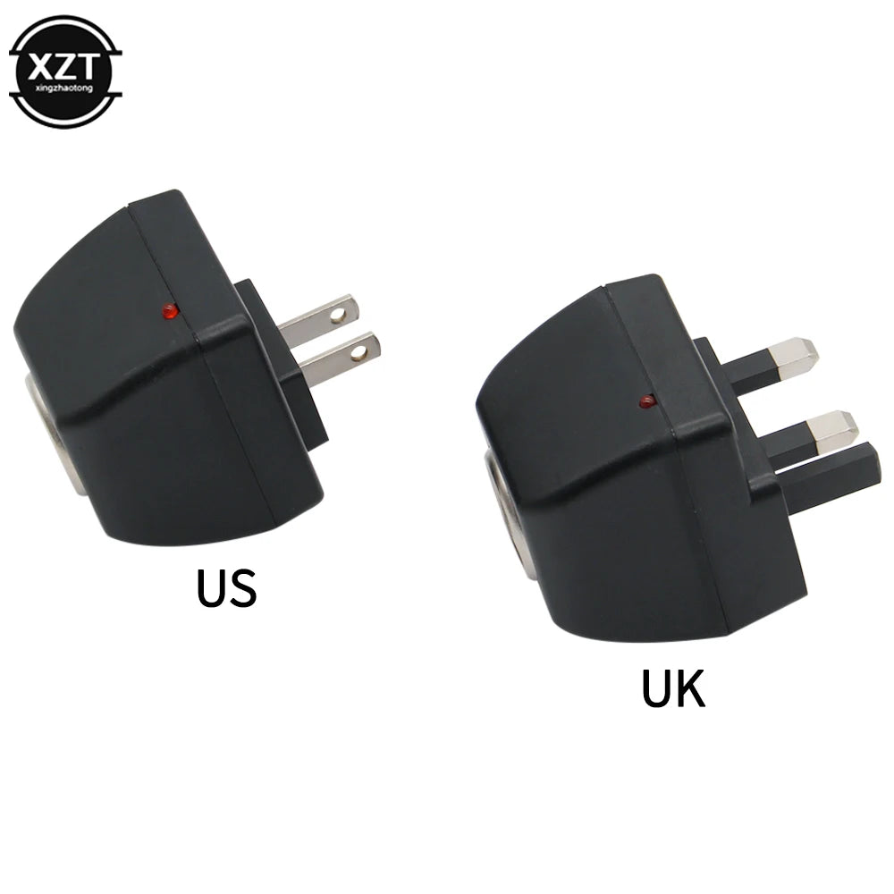 AC to 12V DC Car Socket Adapter - US/UK Plug Power Converter for Automotive Electronic Devices