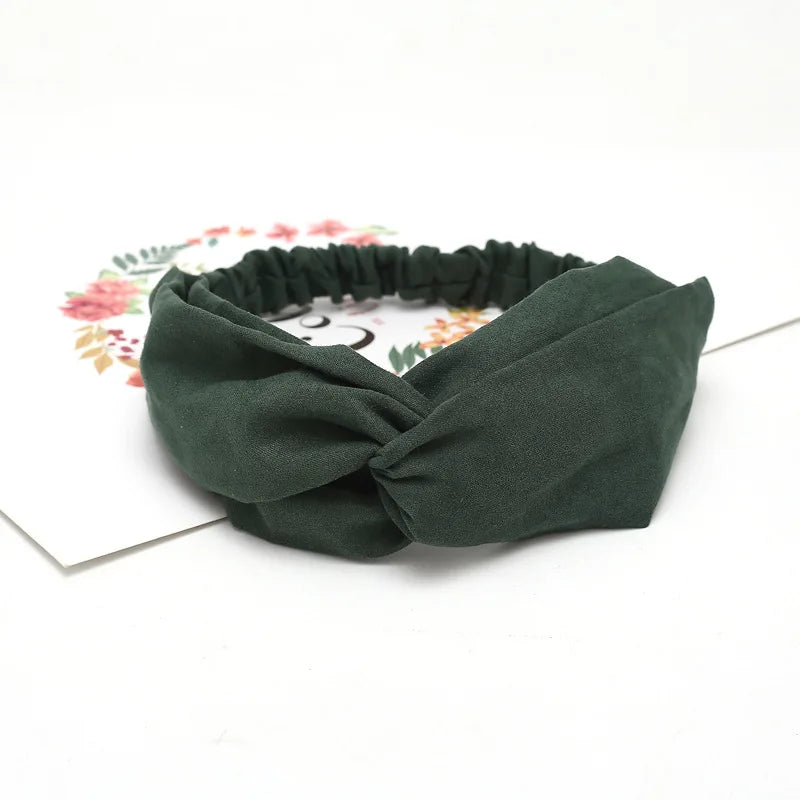 Women Cross Top Knot Headband – Elastic Soft Solid Color Hair Bands, Twisted Knotted Headwrap, Hair Accessories for Girls
