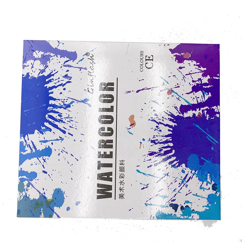 50/90 Color Solid Watercolor Paint Set – Glitter Pigments with Portable Metal Box & Squirrel Hair Brush for Nail Art