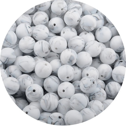 LOFCA Silicone Teething Beads - 20pcs 15mm Round Baby Chew Beads for DIY Teether Toys Infant Accessories