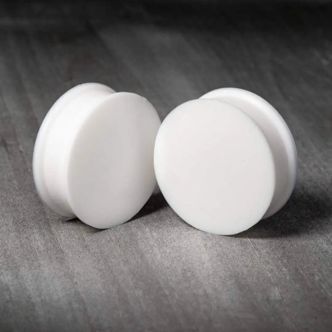 Pair of Flesh Silicone Double Flare Ear Plugs – Large Gauge Ear Expander Piercings, 3mm-50mm