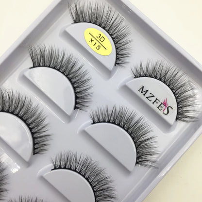 38 Styles 5 Pairs 3D Mink False Eyelashes – Natural Fake Lashes Makeup Beauty Tools