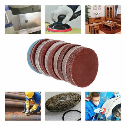 50Pcs 6-Inch Hook & Loop Sanding Discs Set – Aluminium Oxide Sandpaper 80–3000 Grit for Wood & Metal Polishing and Smoothing