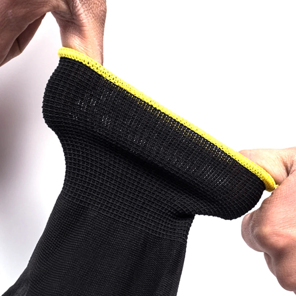 10/20 Pair Logo-Free Polyurethane Safety Work Gloves - Palm Coated Repair Gloves for Carpenters and Repairmen