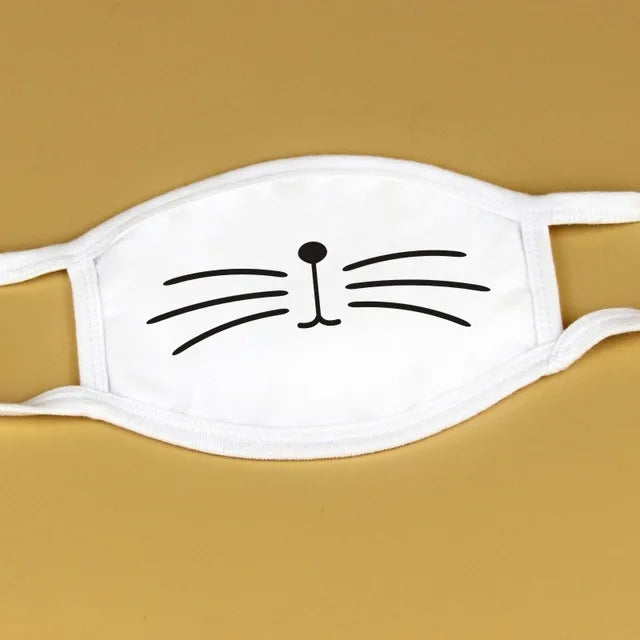 Kawaii Anime Expression Cotton Face Mask – Breathable Smile Mouth Muffle for Unisex Korean Style