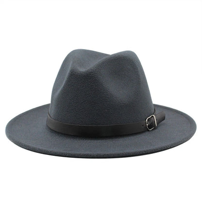 2022 Fashion Fedora Hat for Men & Women - Black Wool Blend Jazz Cap, Outdoor Casual Hat in X & XL Sizes