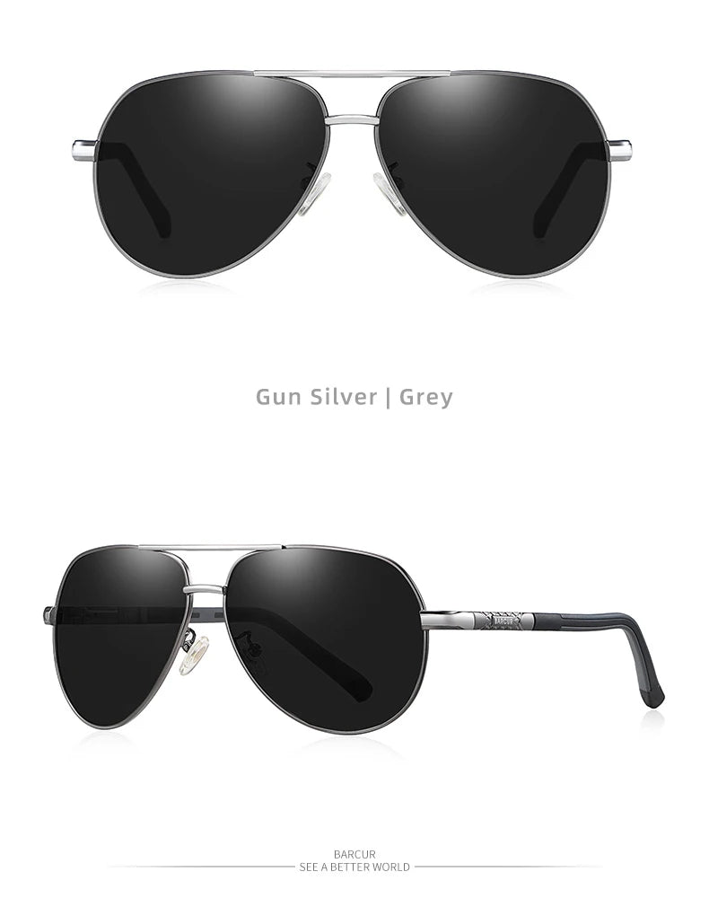 BARCUR Aluminum Vintage Polarized Sunglasses – Classic Men’s & Women’s Driving Shades, UV Protection Eyewear