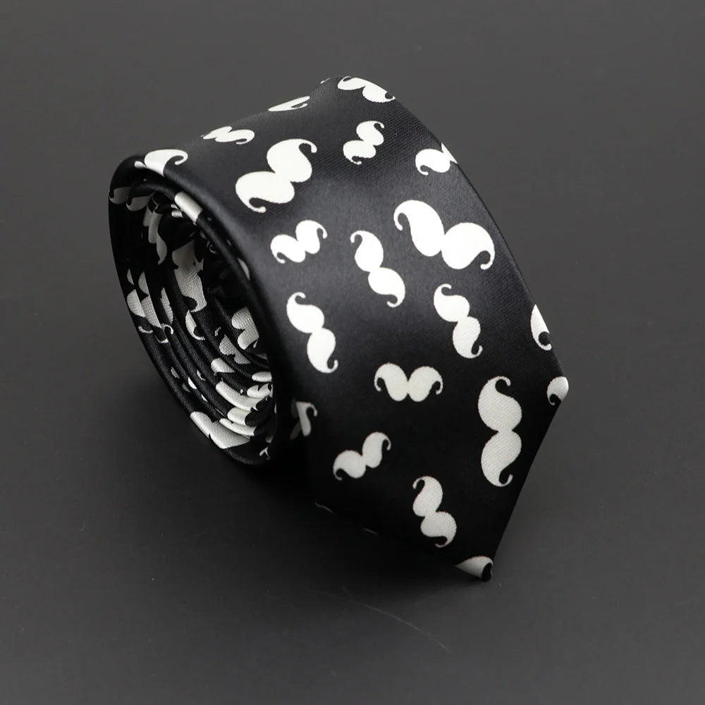 Musical Notes Slim Necktie - Silky Piano & Guitar Print Tie for Men & Women, Elegant Fashion Gift