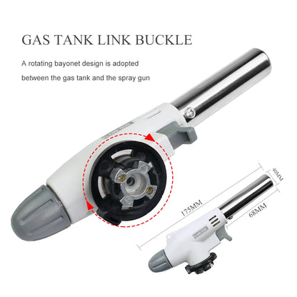 Welding Gas Torch Flame Gun - Butane Auto-Ignition Burner for Soldering, Cooking, Heating, Blowtorch Lighter