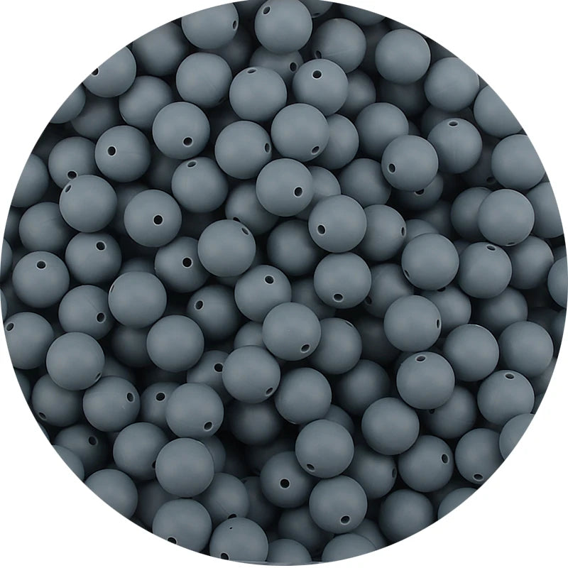 LOFCA Silicone Teething Beads - 20pcs 15mm Round Baby Chew Beads for DIY Teether Toys Infant Accessories