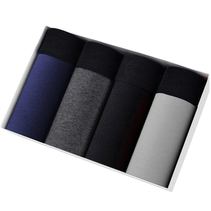 4pcs Men Cotton Boxer Shorts - Soft Comfortable Male Underwear Briefs Couple Boxers Set