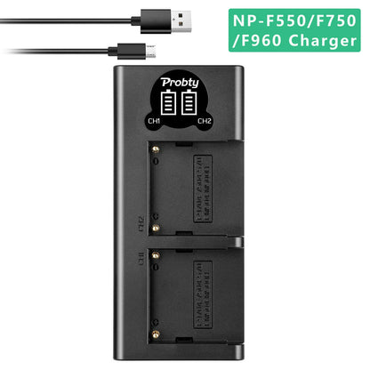 LED Dual Camera Battery Charger – Compatible with LP-E6, LP-E8, NP-FW50, EN-EL15, and More