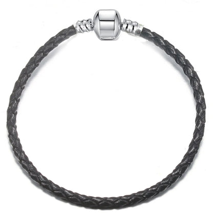 BAOPON 9-Color Leather Charm Bracelet - DIY Chain Jewelry Gift for Women & Girls