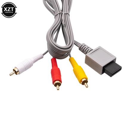 1.8m 3-RCA AV Cable for Nintendo Wii – Gold-Plated Composite Audio Video Cord