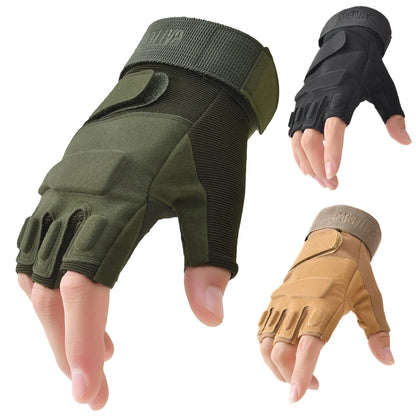 Outdoor Tactical Gloves - Half Finger Mittens for Men, Women, and Kids, Sports Gym Fitness, Motorcycle Riding, Cycling Fingerless Gloves