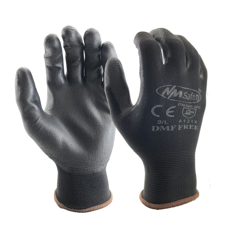 24Pcs/12Pairs Professional Protective Gloves – CE EN388 Certified Nylon Gloves for Men & Women, Construction & Garden Work