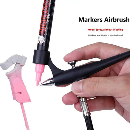 Mini Portable Airbrush Spray Gun for Makeup, Nail Art & Model Painting – Lightweight Marker Pen Size Tool Set