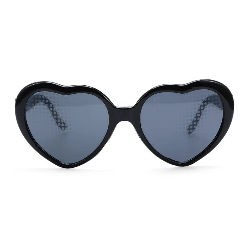 Women’s Fashion Heart-Shaped Glasses Watch - Nighttime Light Diffraction to Heart Shape, Stylish Female Sunglasses