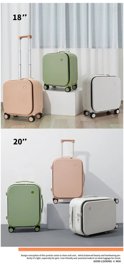 Mixi Aluminum Frame Carry-On Suitcase — Patent Design Rolling Luggage for Cabin, 18/20/24 Inch M9260