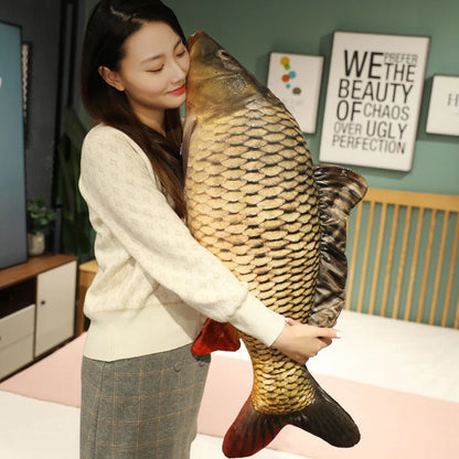 30-100CM Realistic Fish Plush Toy – Soft Tilapia, Carp & Bream Stuffed Pillow, Bed Cushion, Creative Home Decor & Gift