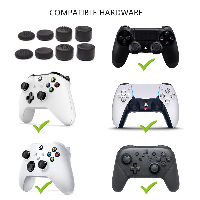 DATA FROG 8pcs Controller Thumb Grip Caps — Silicone Anti-Slip Analog Covers for PS5, PS4 & Xbox Series X/S Accessories