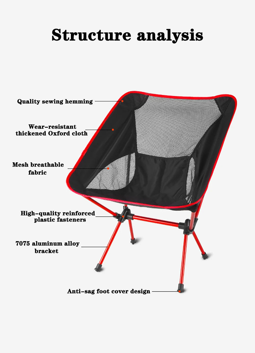 Detachable Portable Folding Moon Chair – Ultralight Outdoor Camping, Beach, Fishing, Hiking Picnic Seat