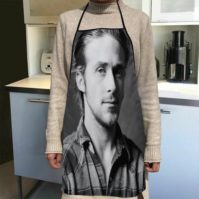 Custom Ryan Gosling Kitchen Apron - Stylish Adult Cooking & Baking Apron with Waterproof Fabric