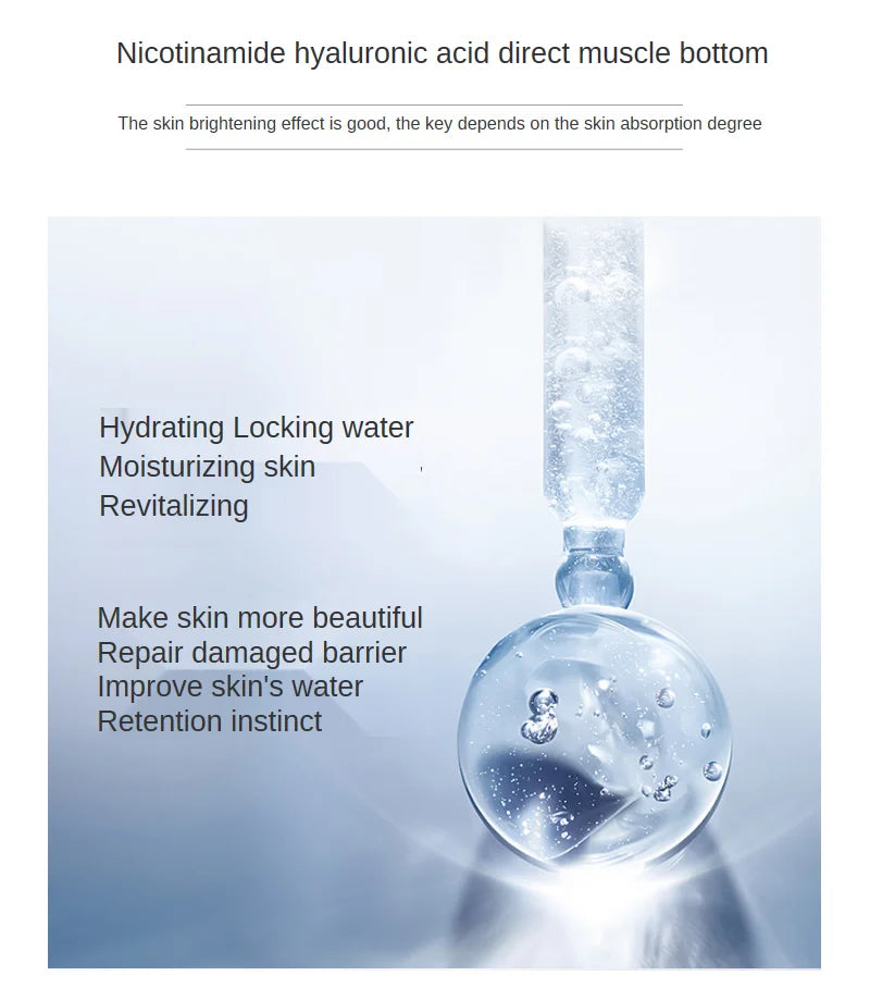 500ml Hyaluronic Acid Facial Essence – Moisturizing, Whitening, Pore Minimizing, Anti-Aging & Anti-Wrinkle Serum with VC & Niacinamide