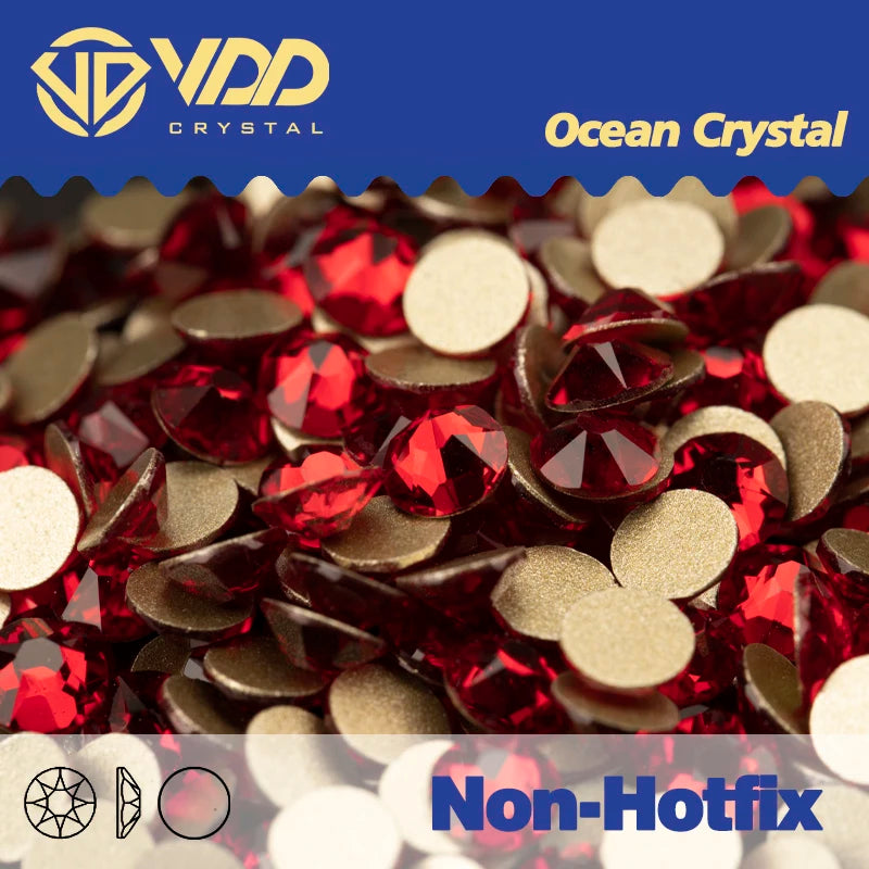 VDD Non Hot Fix Crystal Nail Art Rhinestones - 2088 Flower Flatback Gems for DIY Nail Decorations