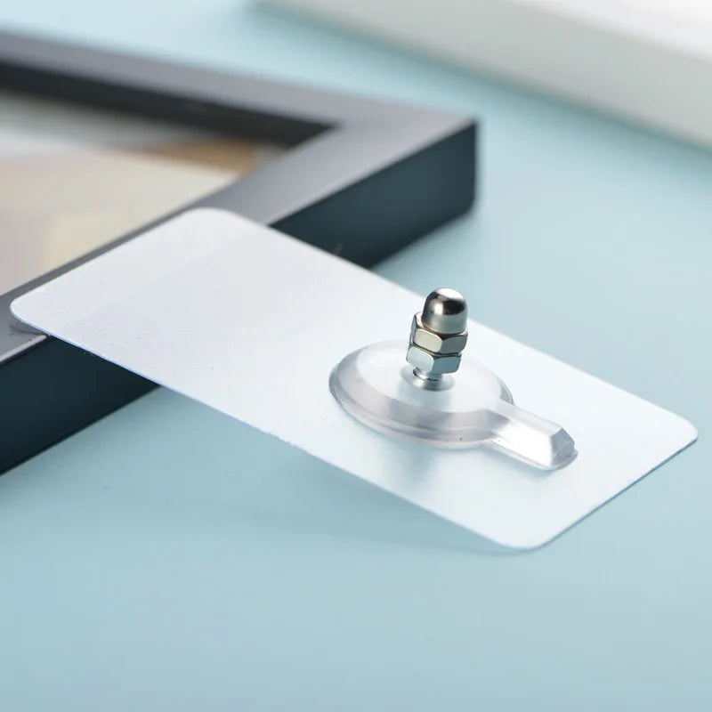 Transparent Self-Adhesive Wall Hook for Pictures - Screw Hook Hanger with Wall Screw Sticker - Door and Wall Hanger Hooks