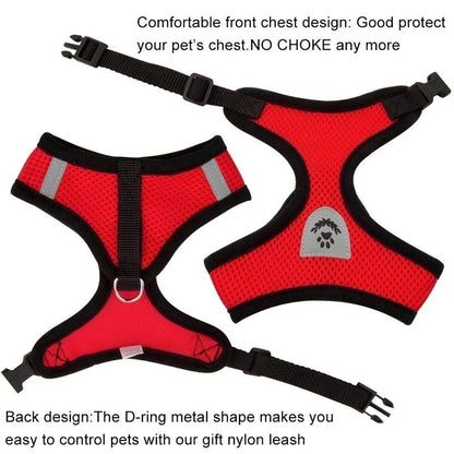 Adjustable Mesh Cat Harness Vest: Walking Lead Leash for Puppy Dogs - Polyester Collar for Small to Medium Pets, Pet Accessories