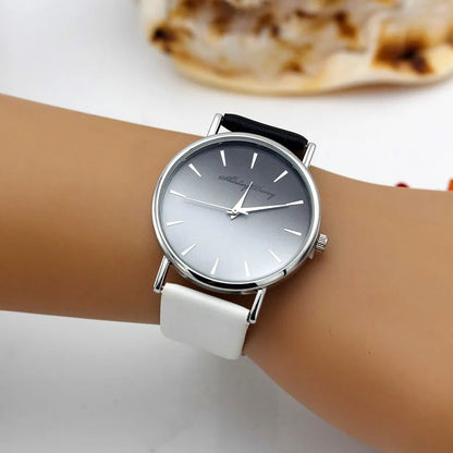 New Ladies Casual Gradient Watch – Luxury Quartz Wristwatch with 2-Color Strap, Feminine Design (Zegarek Damski)