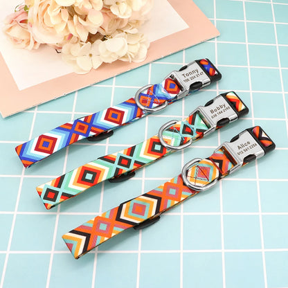 Adjustable Nylon Dog & Cat Collar – Personalized ID Collar with Engraved Name Buckle, Anti-Lost for Small, Medium & Large Pets