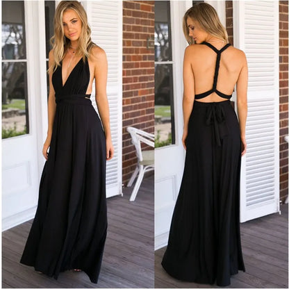 Multiway Convertible Boho Maxi Dress – DIY Wrap Infinity Bandage Long Dress for Women, Party, Bridesmaid & Club Wear