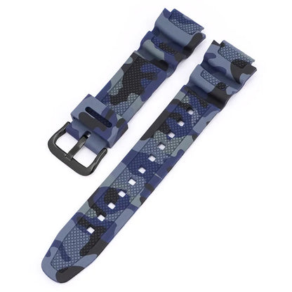 18mm Camouflage Silicone Watch Strap for Casio G-Shock AQ-S810W AE-1000W AE-1200/1300 SGW-300 W-215 F-108 - Sport Replacement Band
