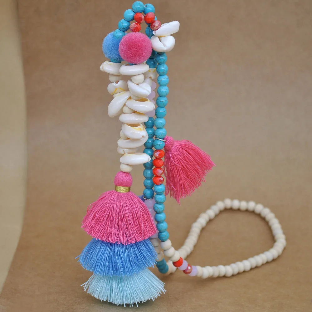 Wooden Bead Tassel Long Necklace - Bohemian Summer Beach Sweater Chain for Women | Mother's Day Gift