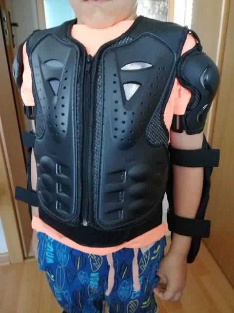 Kids Motocross Body Armor Vest – Chest, Spine & Knee Protection Gear for Boys & Girls (Height 0.85–1.7m)