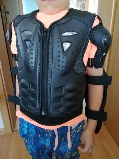 Kids Motocross Body Armor Vest – Chest, Spine & Knee Protection Gear for Boys & Girls (Height 0.85–1.7m)