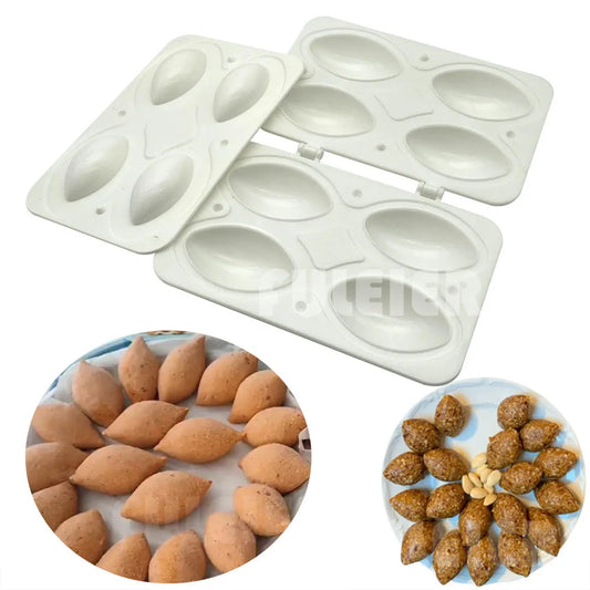 4-Hole Manual Meatball Maker Mold – Kitchen Meatloaf & Stuffed Kibbeh Tool, Roll Cake & Dessert Shaping Press