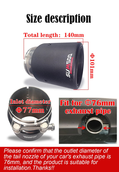 SUMSOO Carbon Fiber Exhaust Tail Tips — Decorative Modified Pipe for Mazda CX-3, CX-4, CX-5, Axela & Atenza