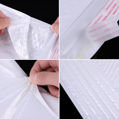 50Pcs White Poly Bubble Mailers – Self-Seal Padded Envelopes for Gifts, Books, and Packaging, Shipping Bags