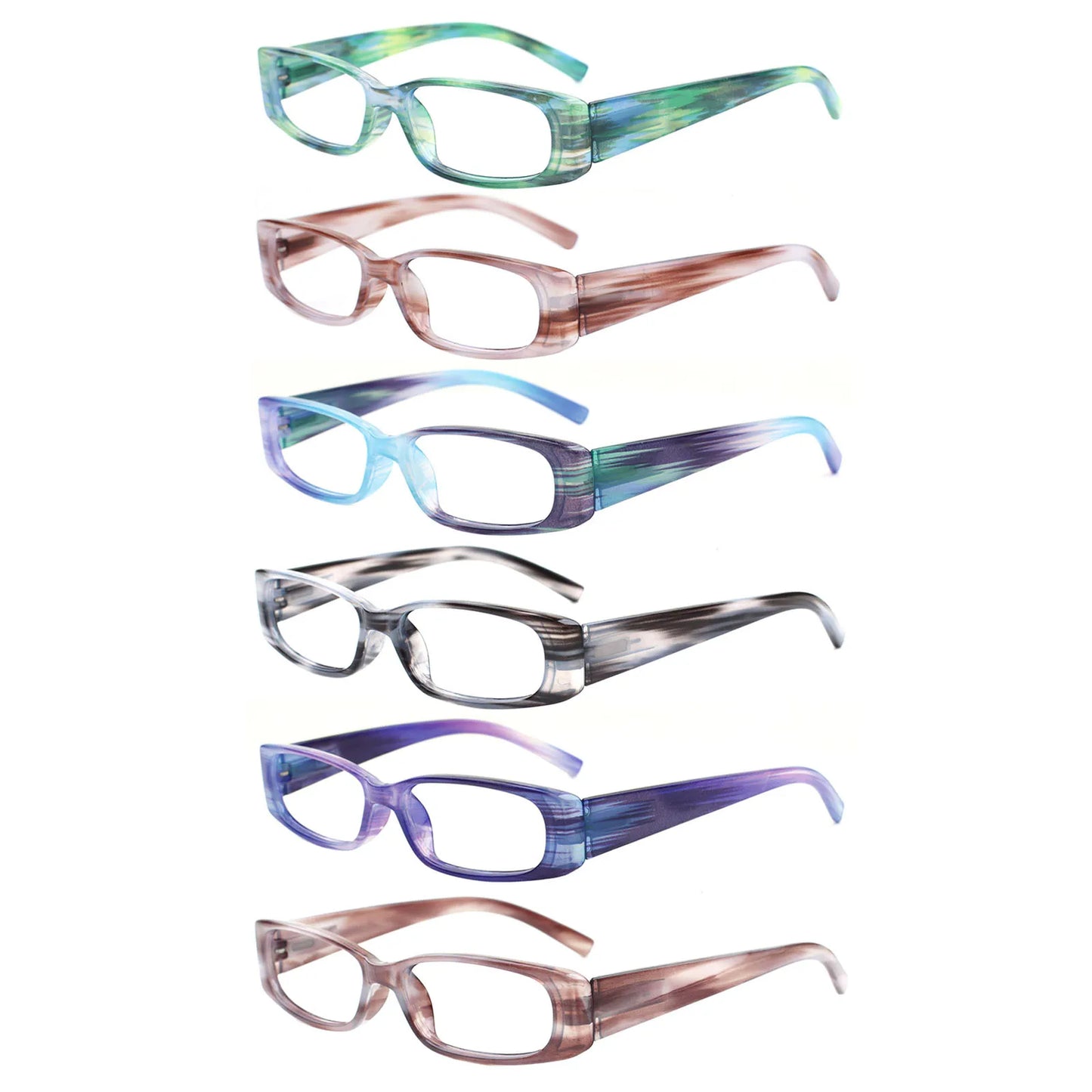 Stylish Small Frame Reading Glasses - Spring Hinge Readers for Men & Women in 6 Color Options