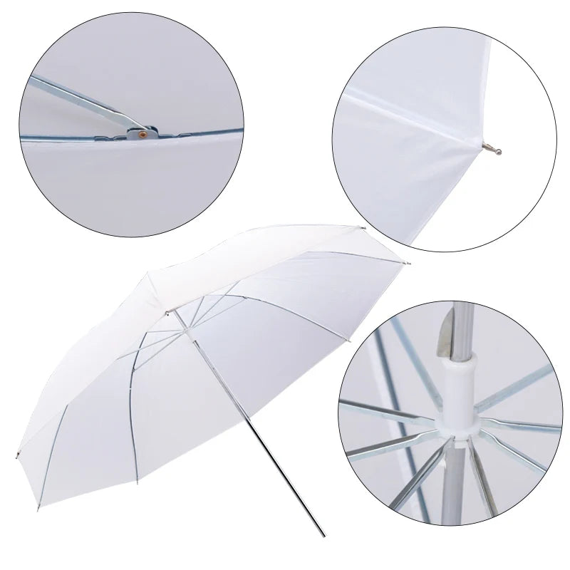 4-Pack 33"/83cm Soft White Translucent Umbrellas — Photo & Video Studio Lighting Diffusers for Photography Flash