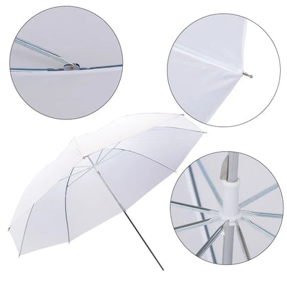 4-Pack 33"/83cm Soft White Translucent Umbrellas — Photo & Video Studio Lighting Diffusers for Photography Flash