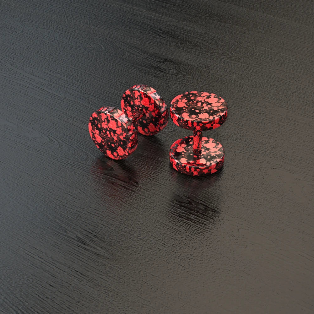 Stainless Steel Stud Earrings & Ear Plugs — Faux Punk Barbell Tunnels, Fake Piercing Gauges for Men & Women Body Jewelry
