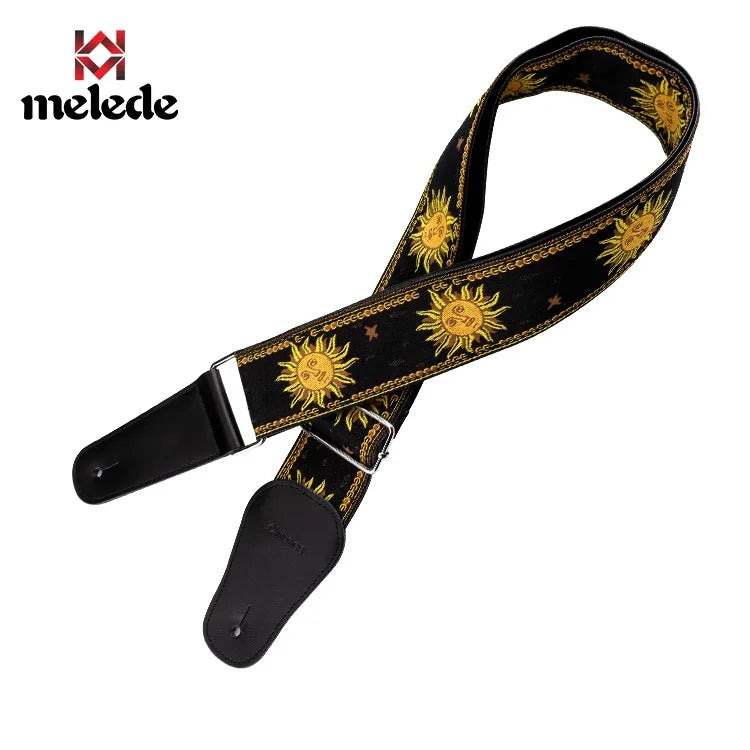 New High-Quality Cotton Guitar Strap – Adjustable Length, 6.2cm Wide for Acoustic & Electric Bass Guitars